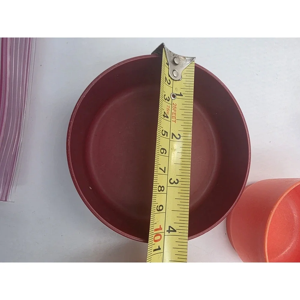 VTG Tupperware Canister Bowl Cup Lot 7 Pc Pastel Harvest Storage Containers Lids